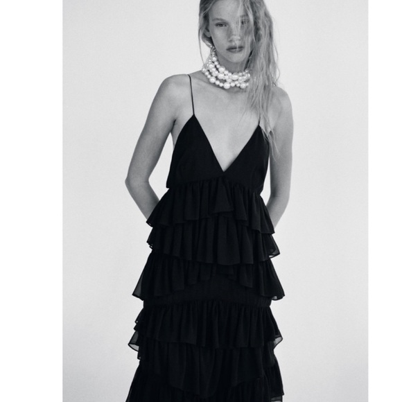 Zara Dresses Zara Midi Dress With Ruffles Poshmark